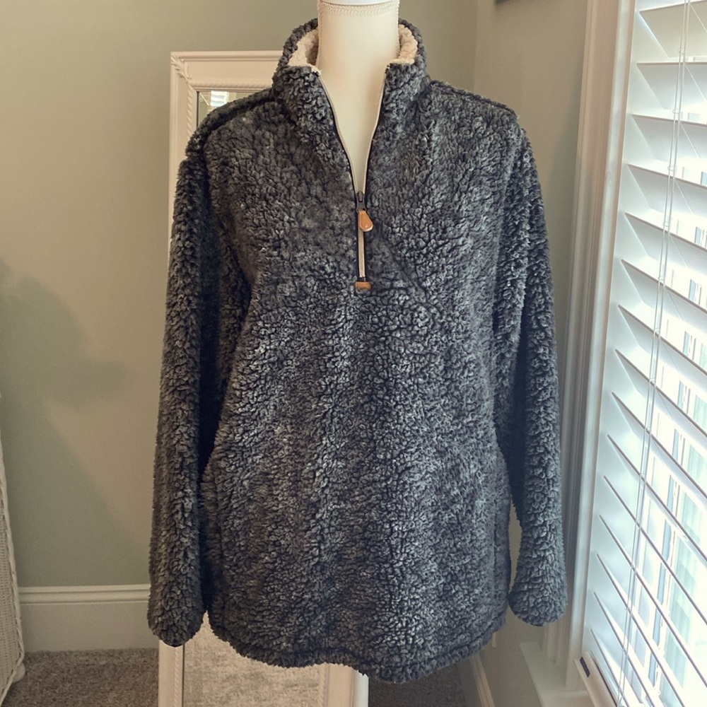 Simply Southern faux Sherpa pullover jacket, size L.
